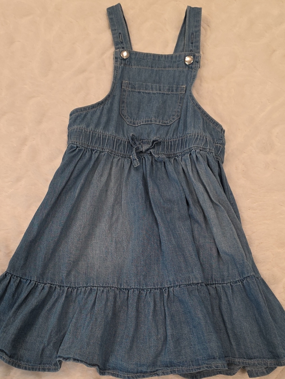 Ruffle Butts Denim Blue Girls Overall Dress
